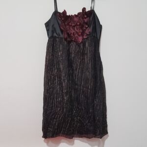 Red and Black Spaghetti Strap Babydoll Mini Dress